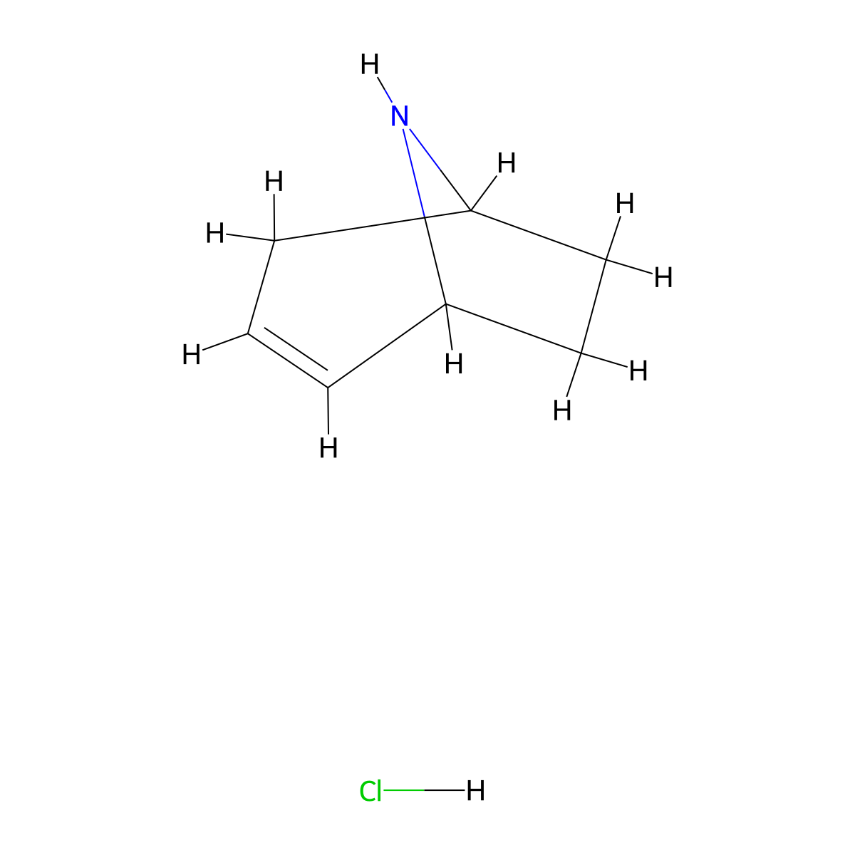 8-Azabicyclo(3.2.1)oct-2-ene hydrochloride molecular structure, CAS 1423024-34-3