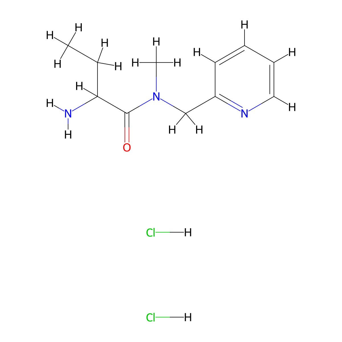 2-amino-N-methyl-N-(pyridin-2-ylmethyl)butanamide dihydrochloride molecular structure, CAS 1423024-41-2