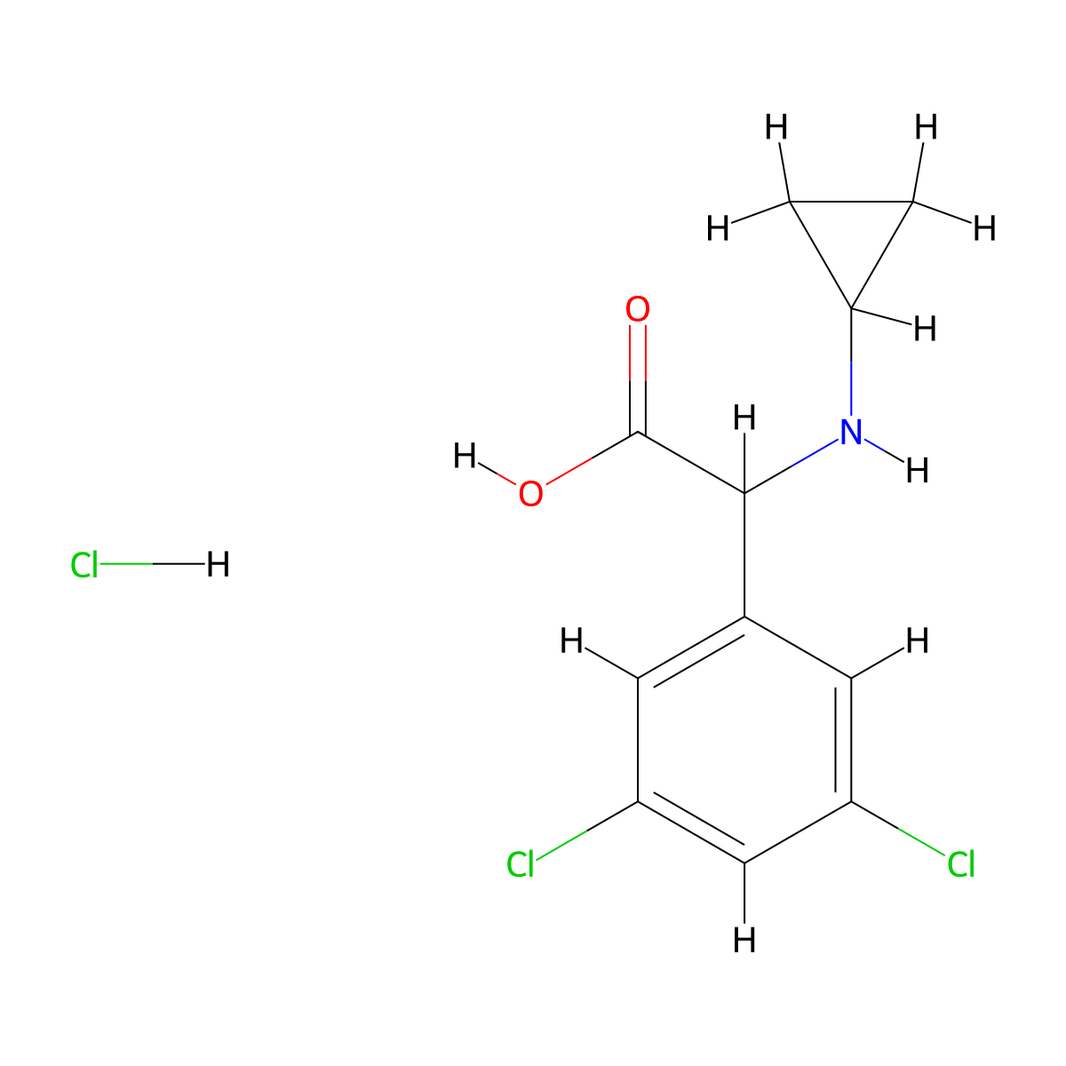 2-(Cyclopropylamino)-2-(3,5-dichlorophenyl)acetic acid hydrochloride molecular structure, CAS 1423024-44-5