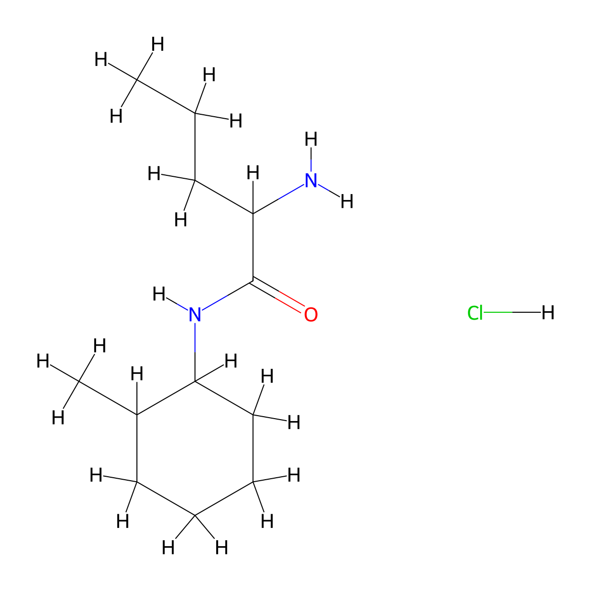 2-amino-N-(2-methylcyclohexyl)pentanamide hydrochloride molecular structure, CAS 1423024-53-6
