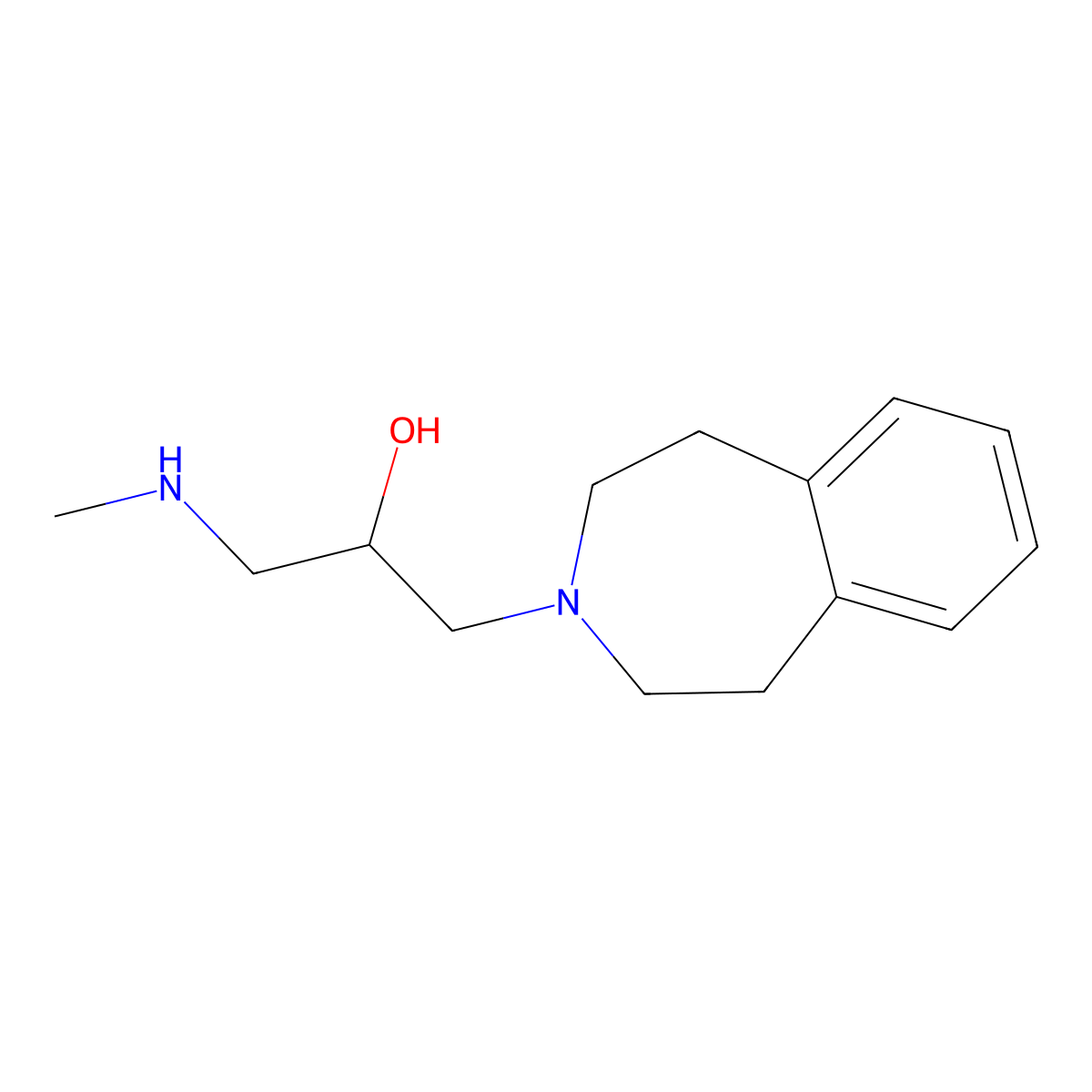 1-(methylamino)-3-(2,3,4,5-tetrahydro-1H-3-benzazepin-3-yl)propan-2-ol molecular structure, CAS 1423024-59-2