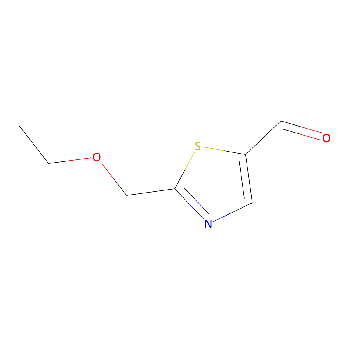 2-(Ethoxymethyl)-1,3-thiazole-5-carbaldehyde molecular structure, CAS 1423024-61-6