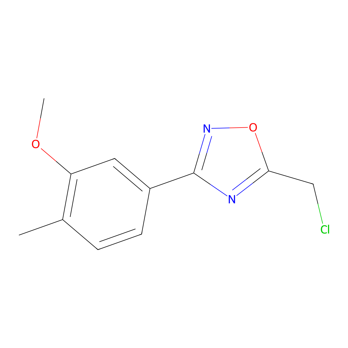 5-(Chloromethyl)-3-(3-methoxy-4-methylphenyl)-1,2,4-oxadiazole molecular structure, CAS 1423024-64-9
