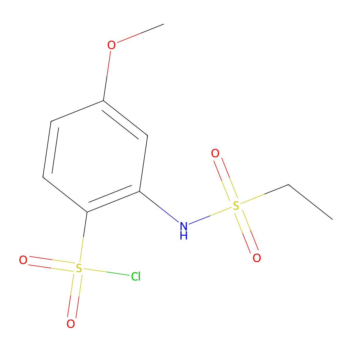 2-Ethanesulfonamido-4-methoxybenzene-1-sulfonyl chloride molecular structure, CAS 1423024-67-2