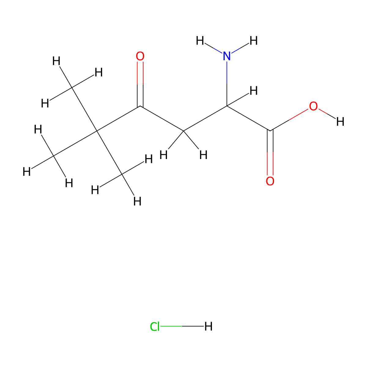 2-Amino-5,5-dimethyl-4-oxohexanoic acid hydrochloride molecular structure, CAS 1423024-68-3