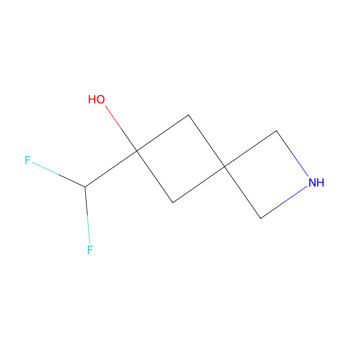 6-(Difluoromethyl)-2-azaspiro[3.3]heptan-6-ol molecular structure, CAS 1423024-69-4