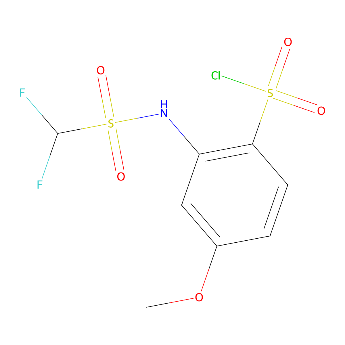 2-Difluoromethanesulfonamido-4-methoxybenzene-1-sulfonyl chloride molecular structure, CAS 1423024-75-2