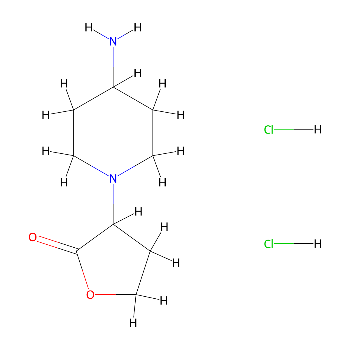 3-(4-Aminopiperidin-1-yl)oxolan-2-one dihydrochloride molecular structure, CAS 1423024-76-3