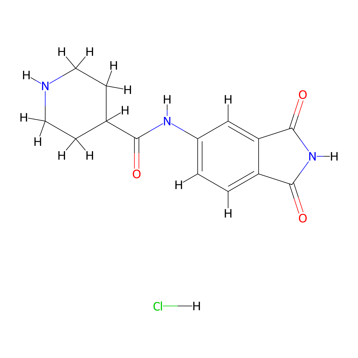 N-(1,3-dioxo-2,3-dihydro-1H-isoindol-5-yl)piperidine-4-carboxamide hydrochloride molecular structure, CAS 1423024-88-7