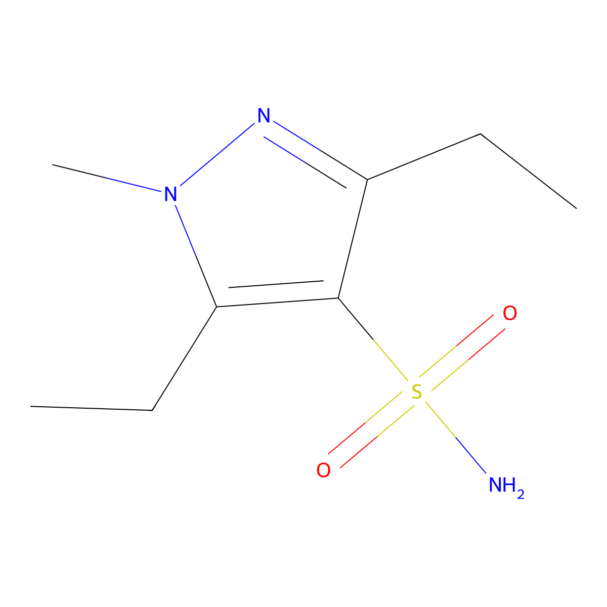 3,5-diethyl-1-methyl-1H-pyrazole-4-sulfonamide molecular structure, CAS 1423024-95-6