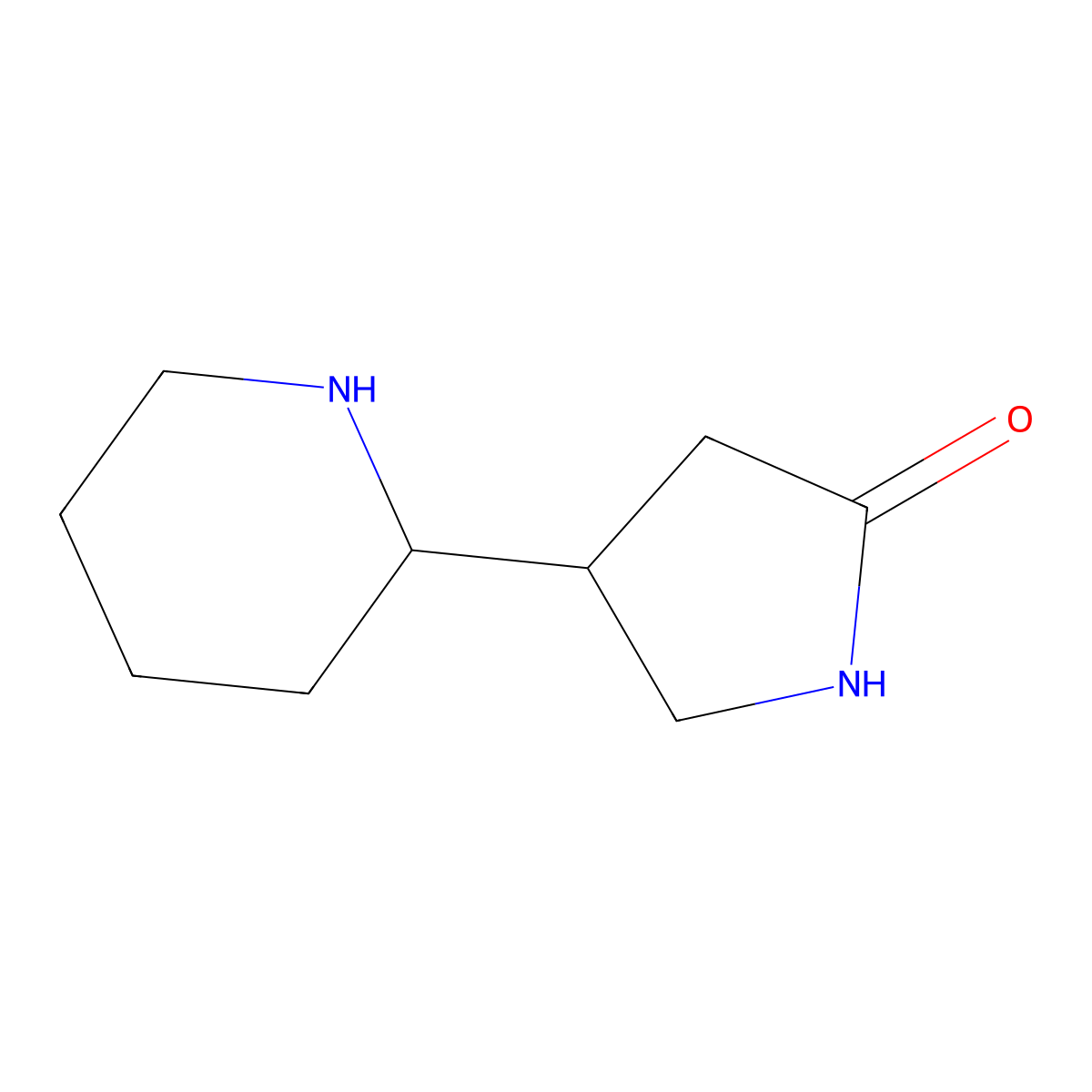 4-(Piperidin-2-yl)pyrrolidin-2-one molecular structure, CAS 1423024-96-7