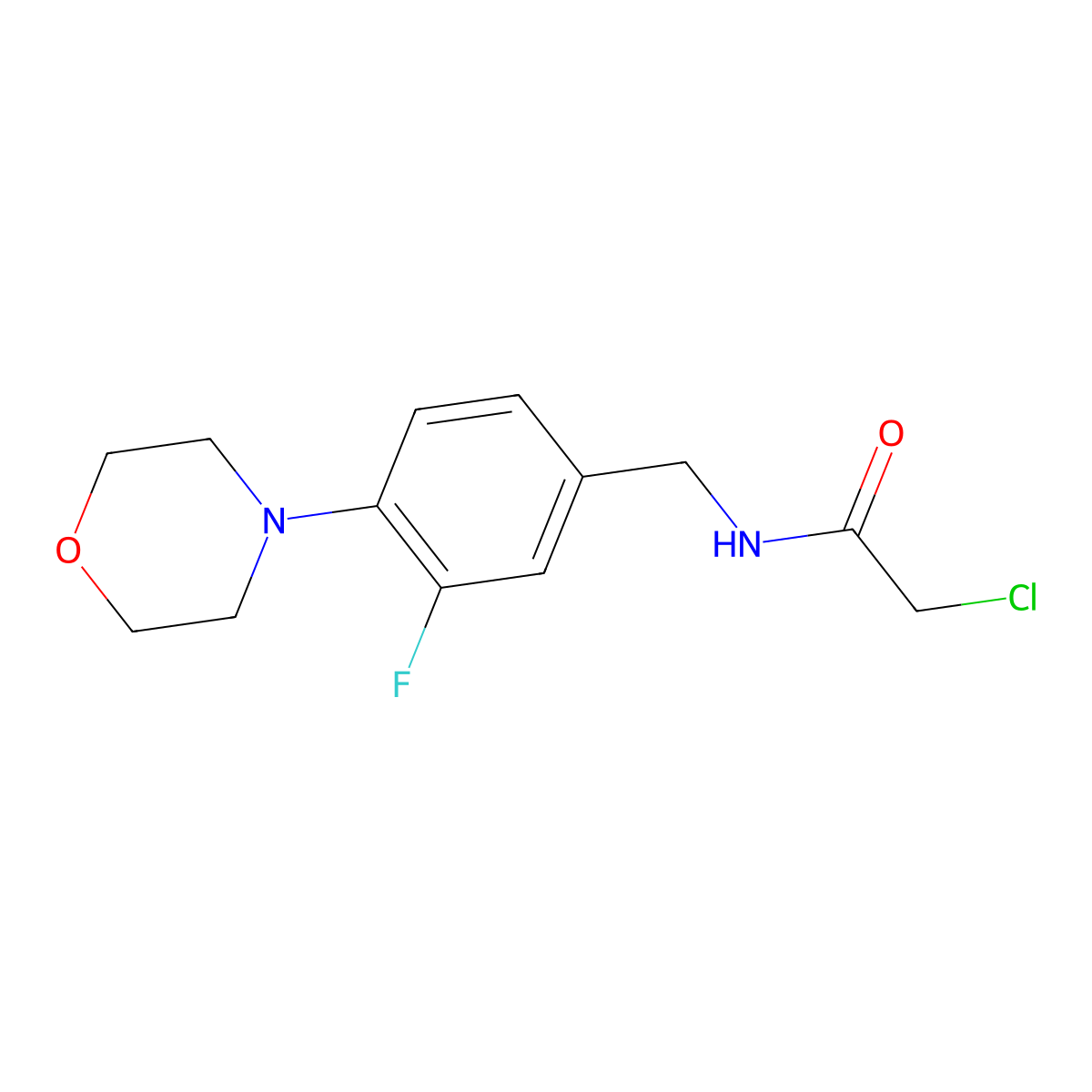 2-chloro-N-{[3-fluoro-4-(morpholin-4-yl)phenyl]methyl}acetamide molecular structure, CAS 1423024-98-9