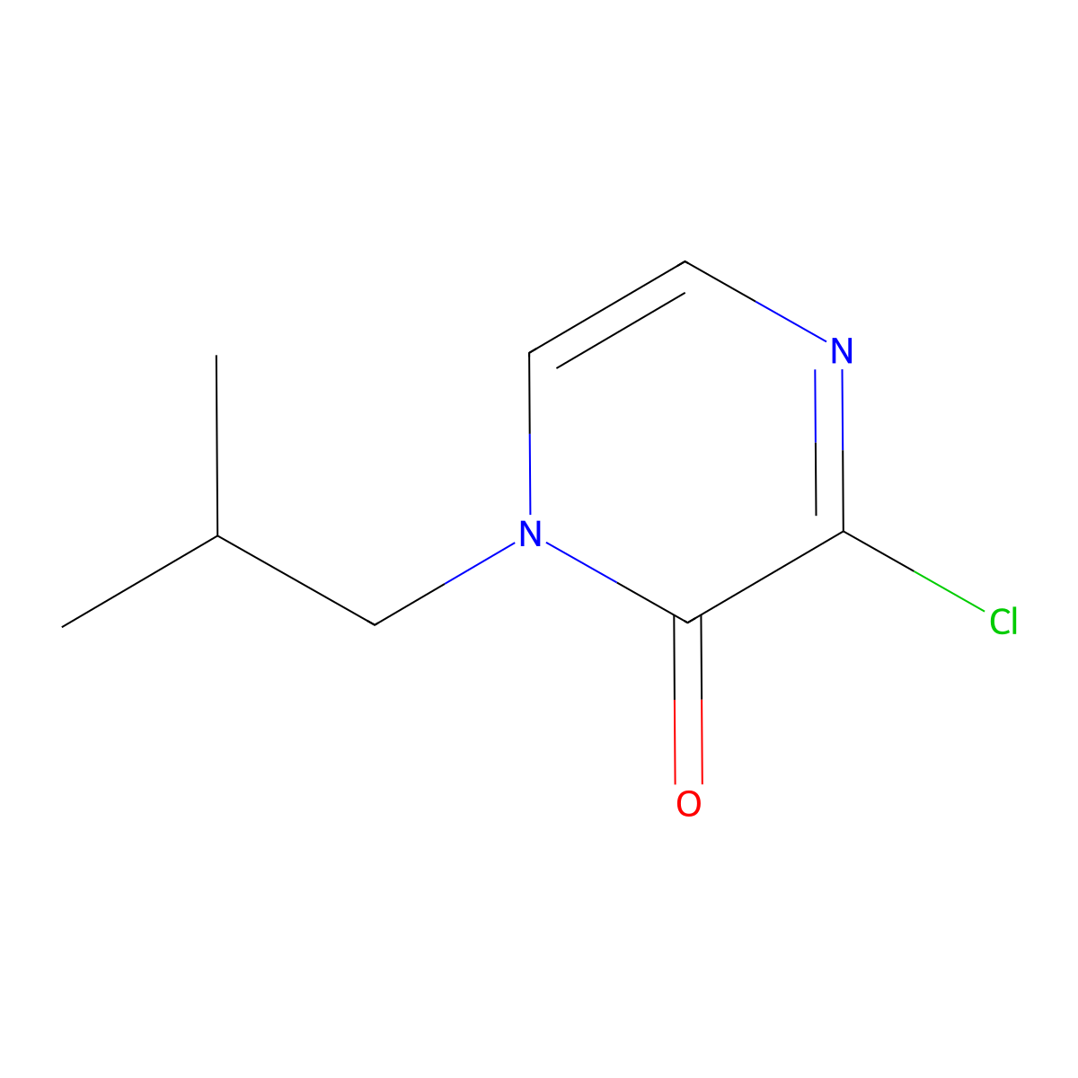 3-Chloro-1-(2-methylpropyl)-1,2-dihydropyrazin-2-one molecular structure, CAS 1423025-01-7