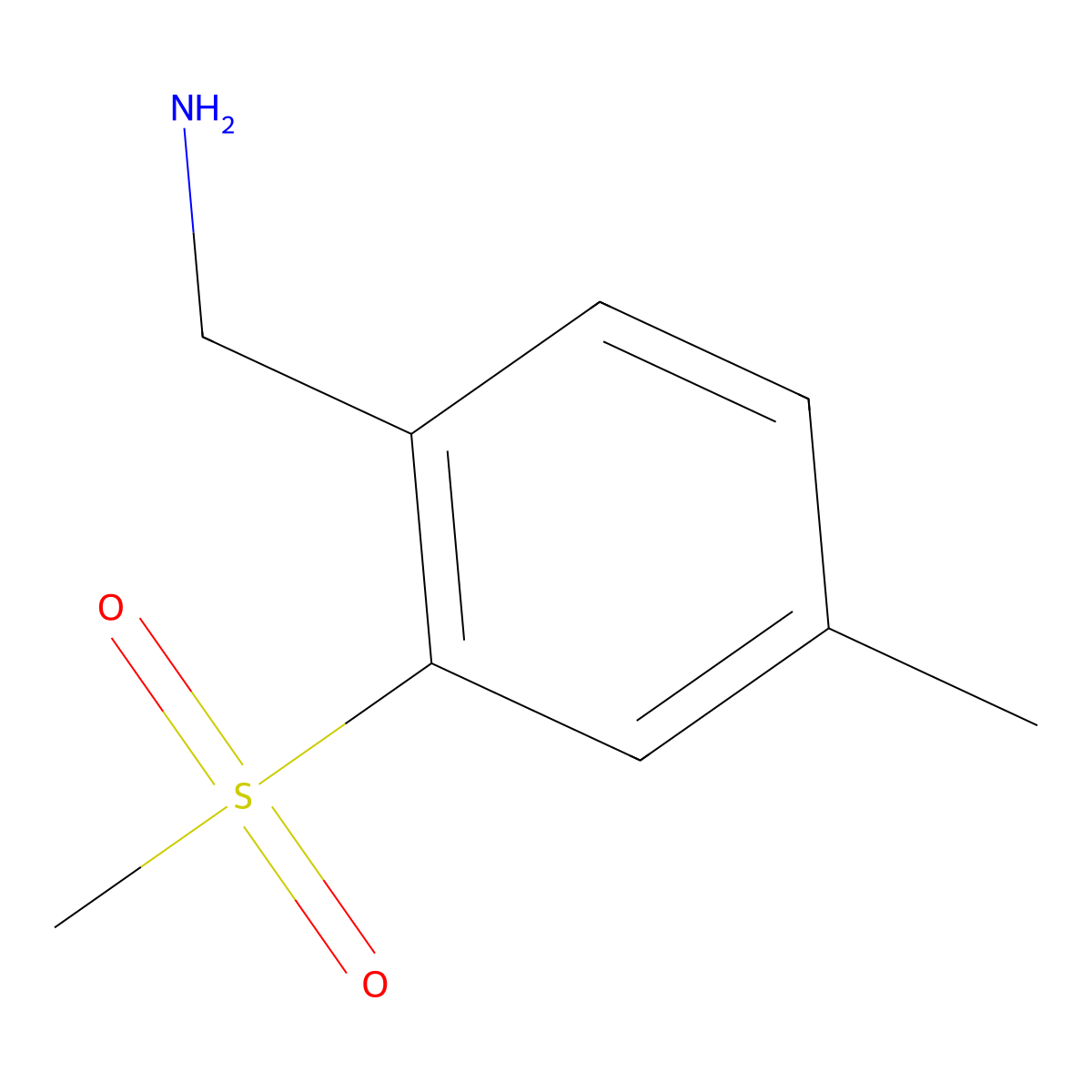 (2-Methanesulfonyl-4-methylphenyl)methanamine molecular structure, CAS 1423025-05-1