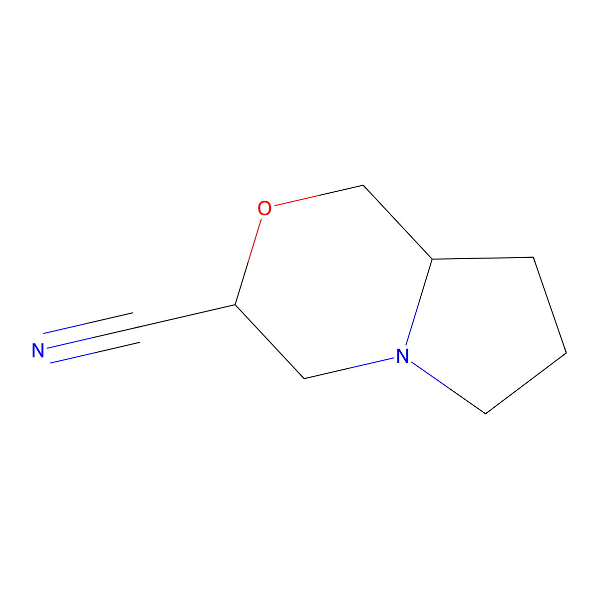 hexahydro-1H-pyrrolo[2,1-c]morpholine-3-carbonitrile molecular structure, CAS 1423025-07-3