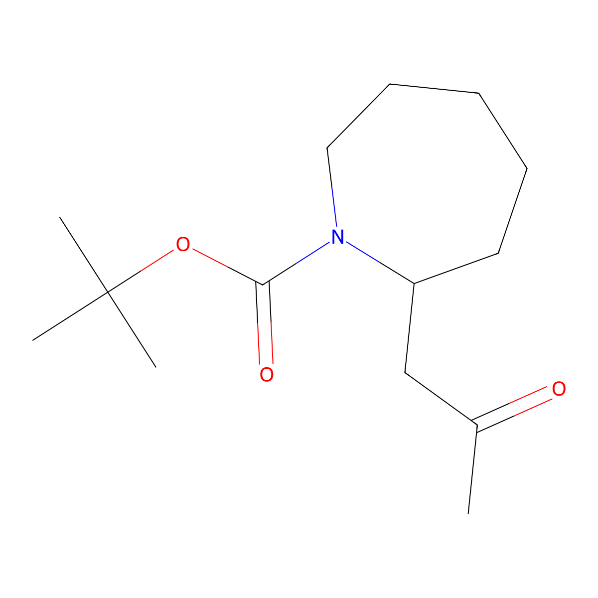 Tert-butyl 2-(2-oxopropyl)azepane-1-carboxylate molecular structure, CAS 1423025-08-4