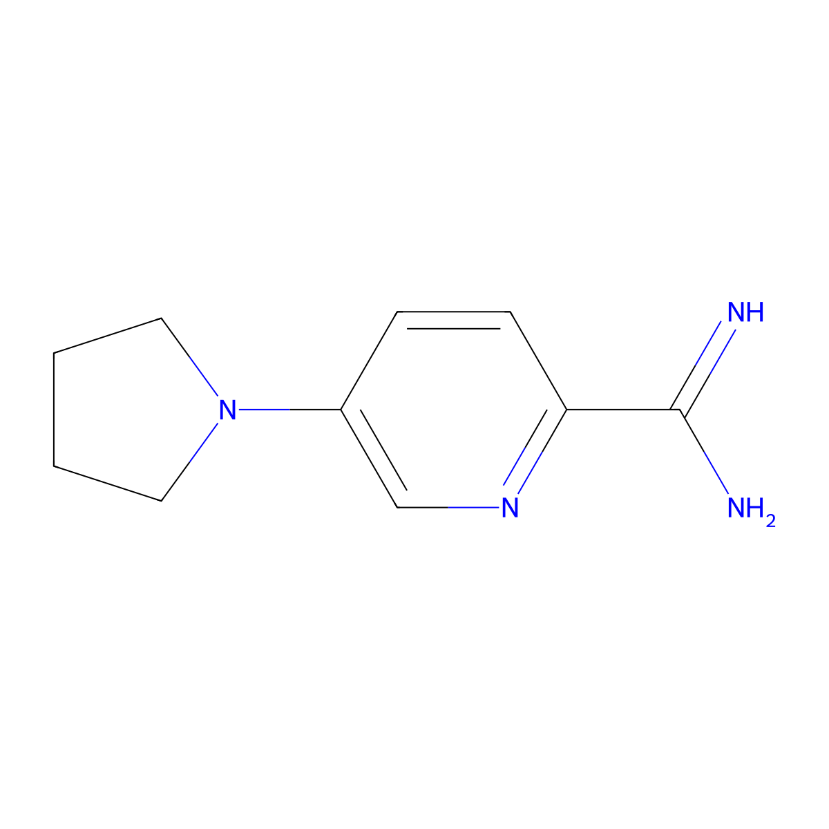 5-(Pyrrolidin-1-yl)pyridine-2-carboximidamide molecular structure, CAS 1423025-09-5