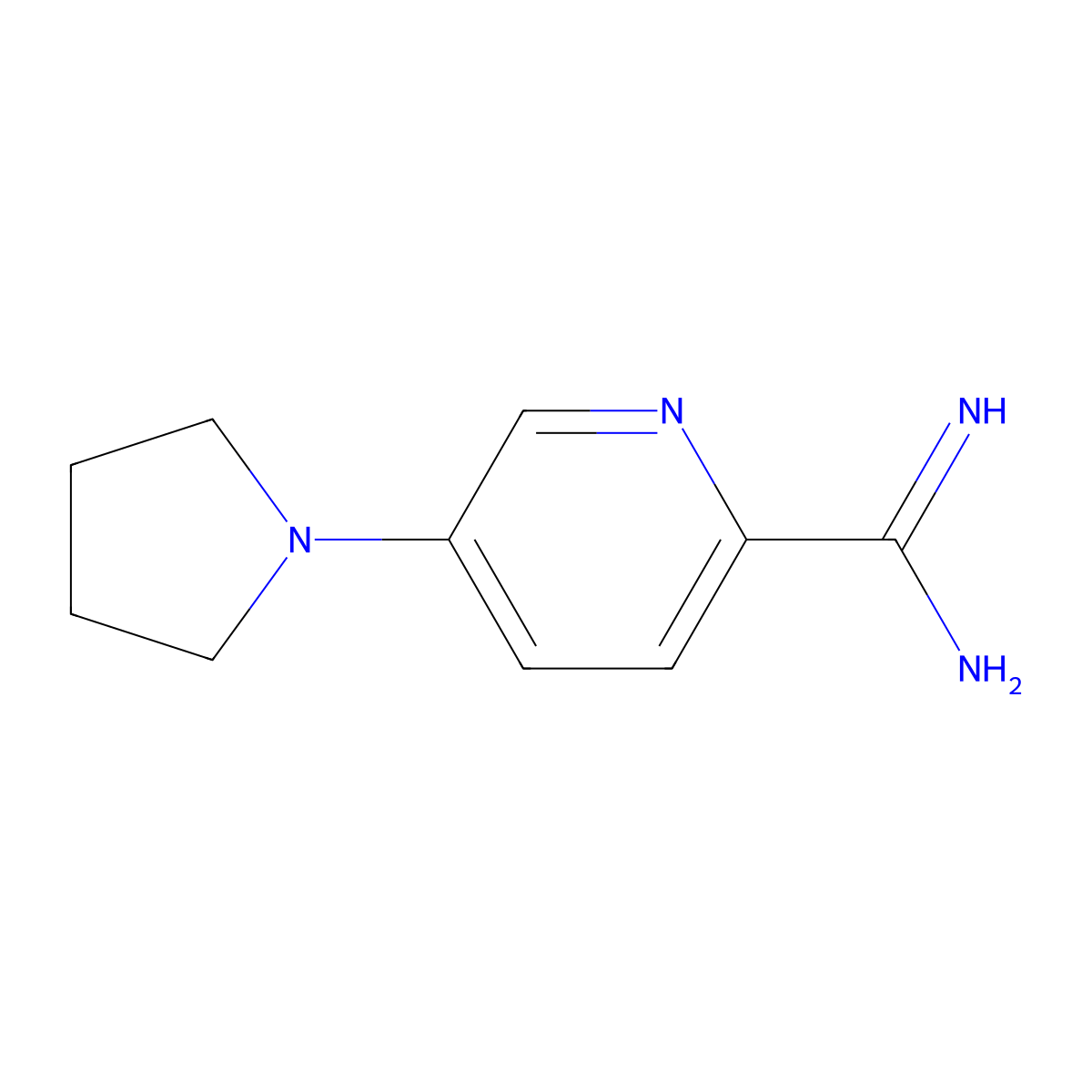 5-(Pyrrolidin-1-yl)pyridine-2-carboximidamide molecular structure, CAS 1423025-09-5