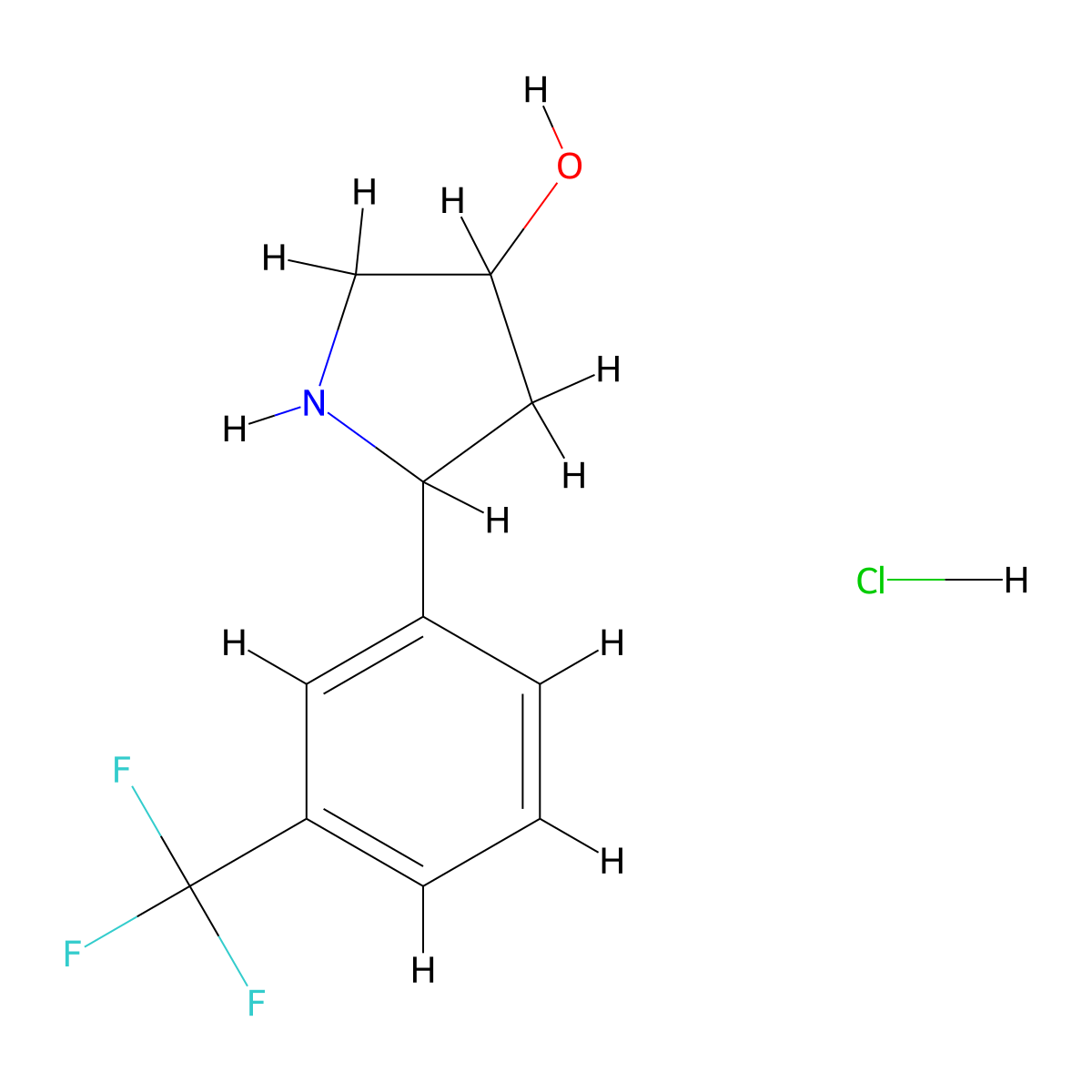 5-[3-(Trifluoromethyl)phenyl]pyrrolidin-3-ol hydrochloride molecular structure, CAS 1423025-16-4