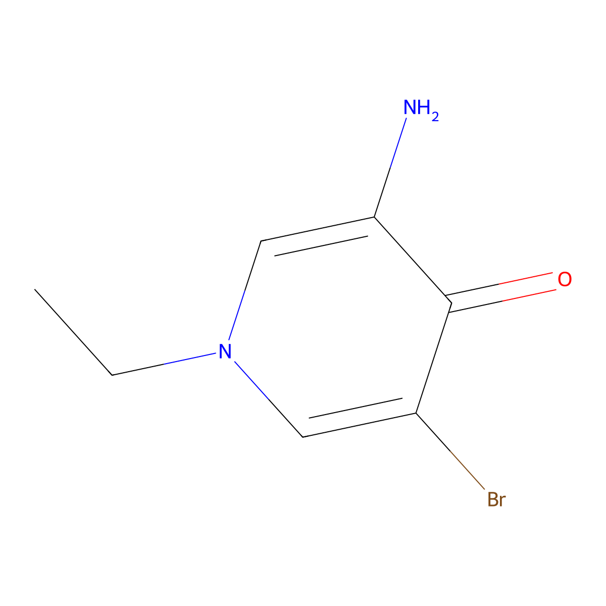 3-Amino-5-bromo-1-ethyl-1,4-dihydropyridin-4-one molecular structure, CAS 1423025-17-5
