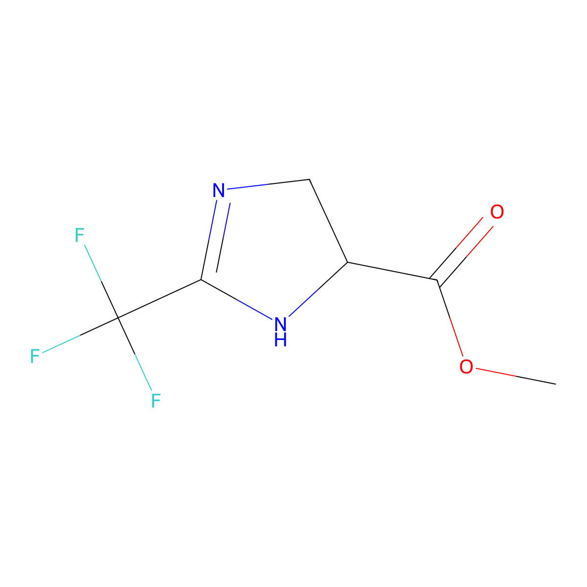 methyl 2-(trifluoromethyl)-4,5-dihydro-1H-imidazole-4-carboxylate molecular structure, CAS 1423025-20-0