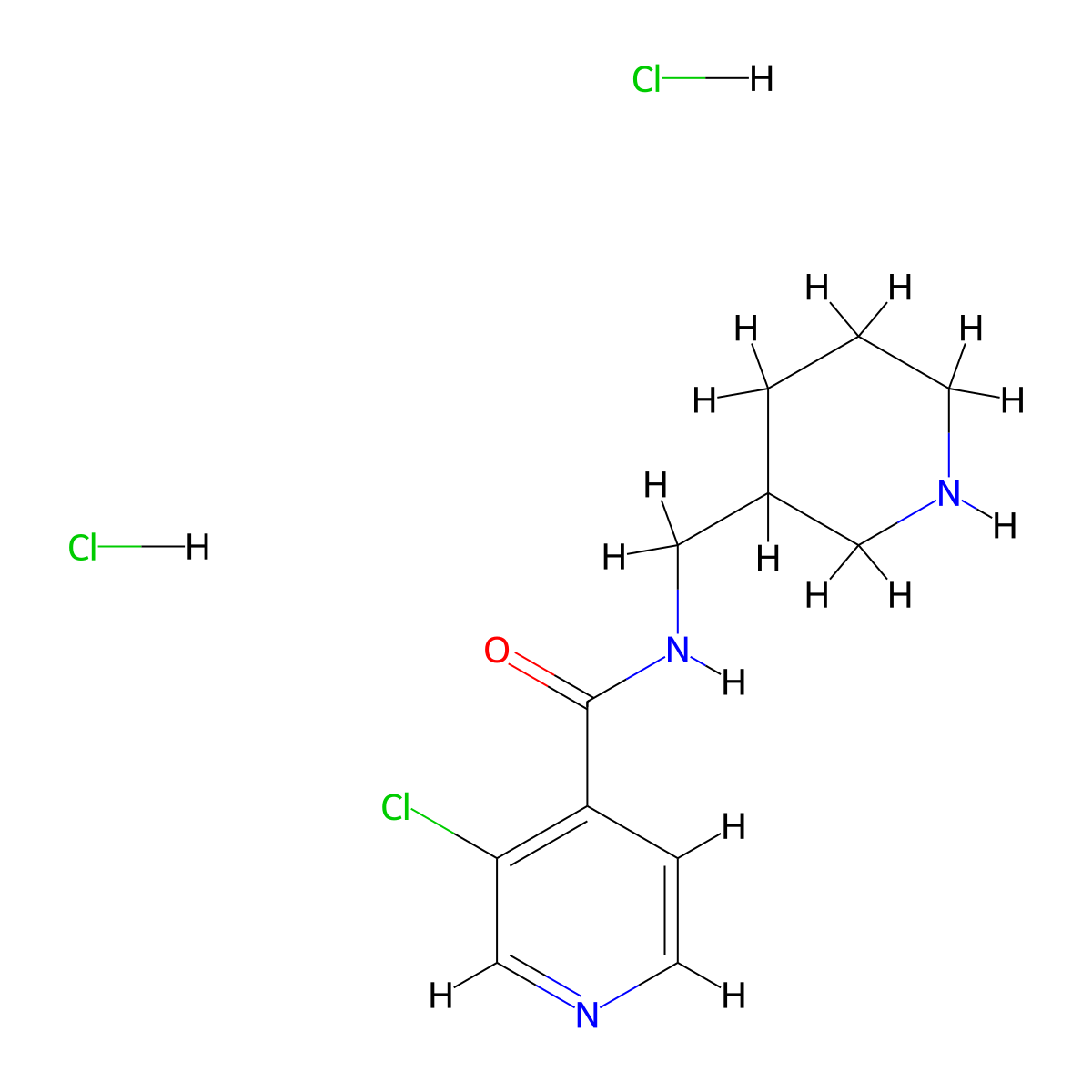 3-chloro-N-(piperidin-3-ylmethyl)pyridine-4-carboxamide dihydrochloride molecular structure, CAS 1423025-22-2