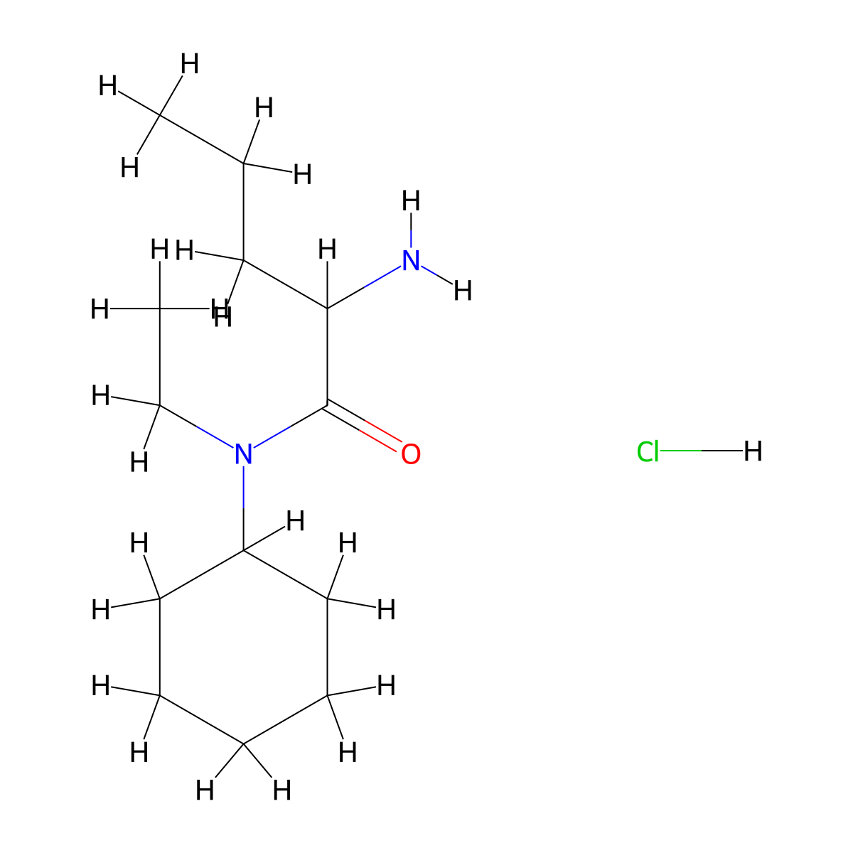 2-amino-N-cyclohexyl-N-ethylpentanamide hydrochloride molecular structure, CAS 1423025-24-4