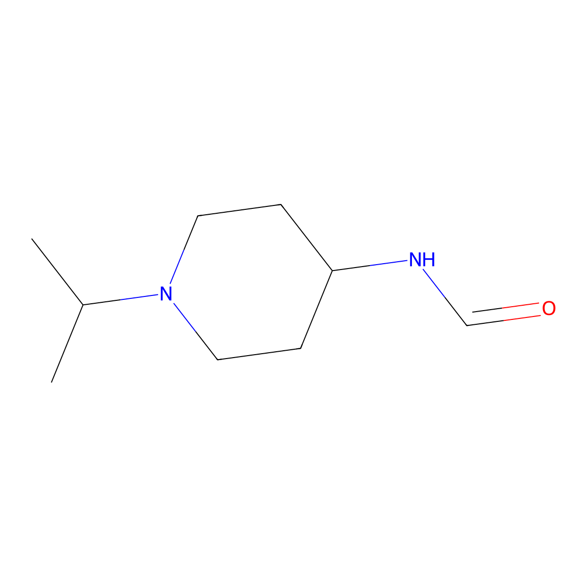 N-[1-(propan-2-yl)piperidin-4-yl]formamide molecular structure, CAS 1423025-34-6