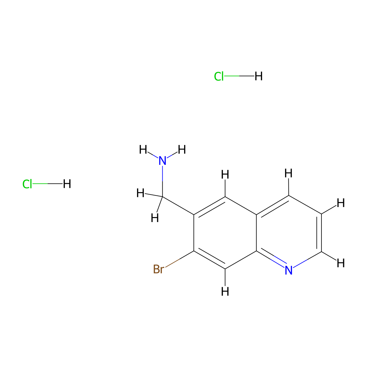 (7-Bromoquinolin-6-yl)methanamine dihydrochloride molecular structure, CAS 1423025-39-1