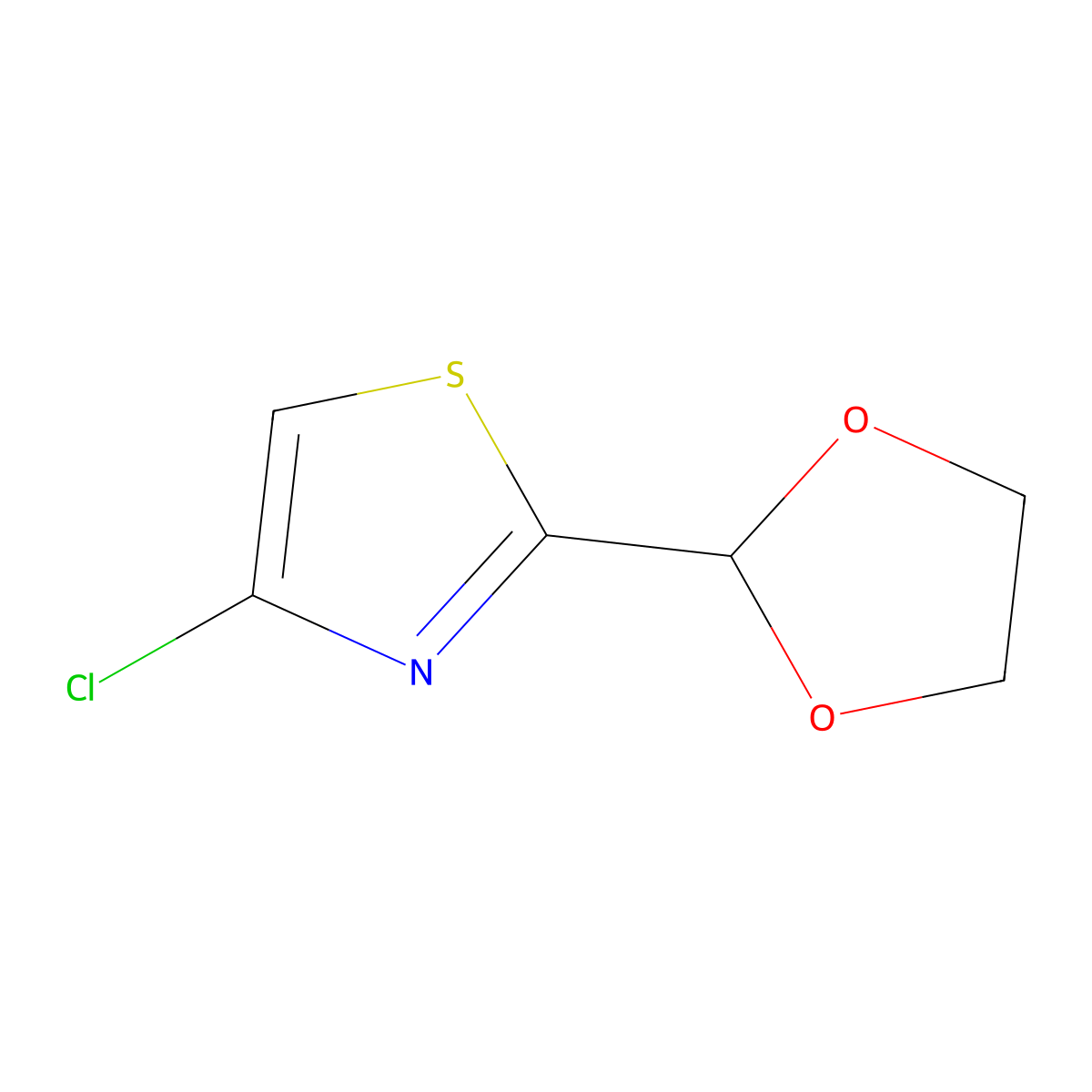 4-Chloro-2-(1,3-dioxolan-2-yl)-1,3-thiazole molecular structure, CAS 1423025-41-5