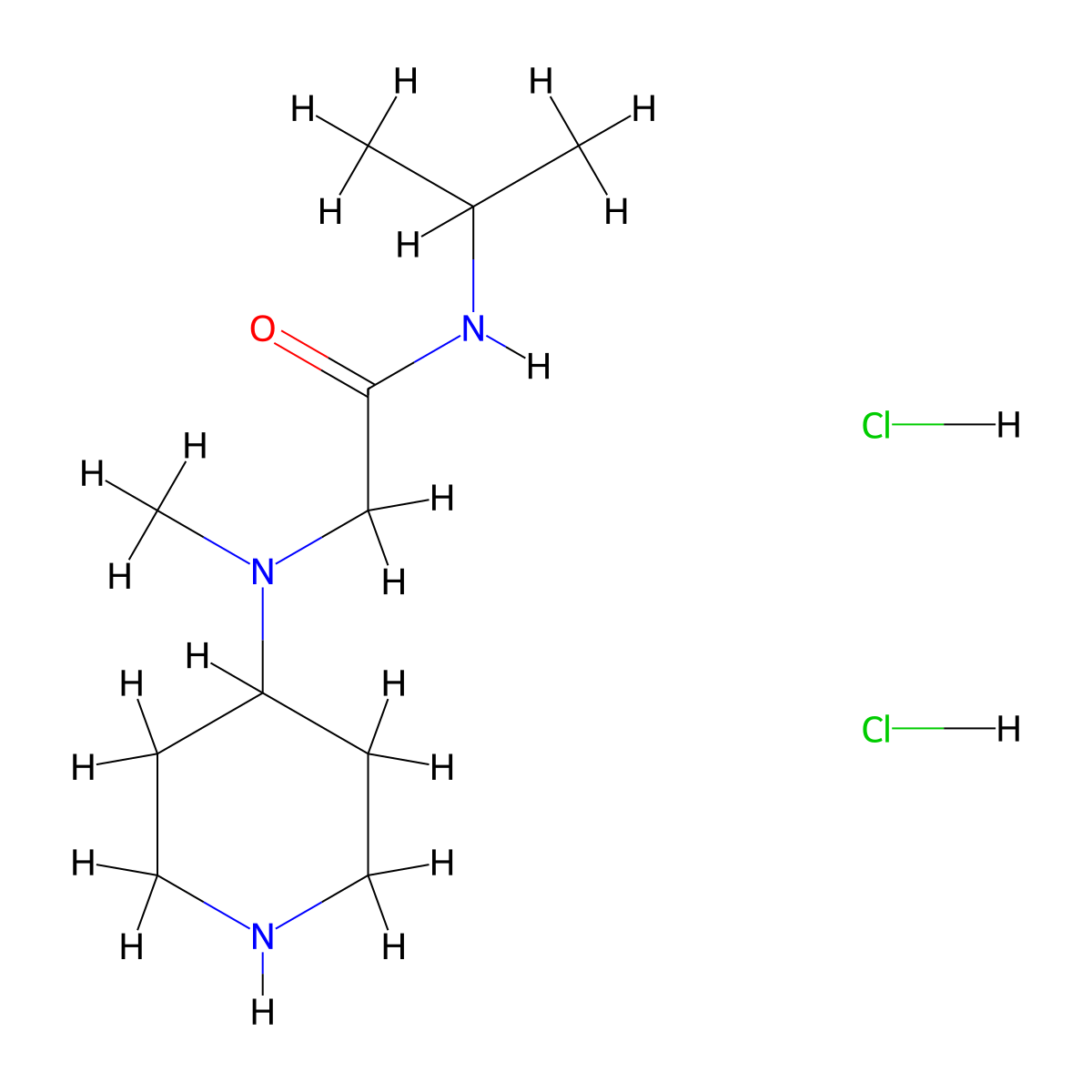 2-[methyl(piperidin-4-yl)amino]-N-(propan-2-yl)acetamide dihydrochloride molecular structure, CAS 1423025-42-6