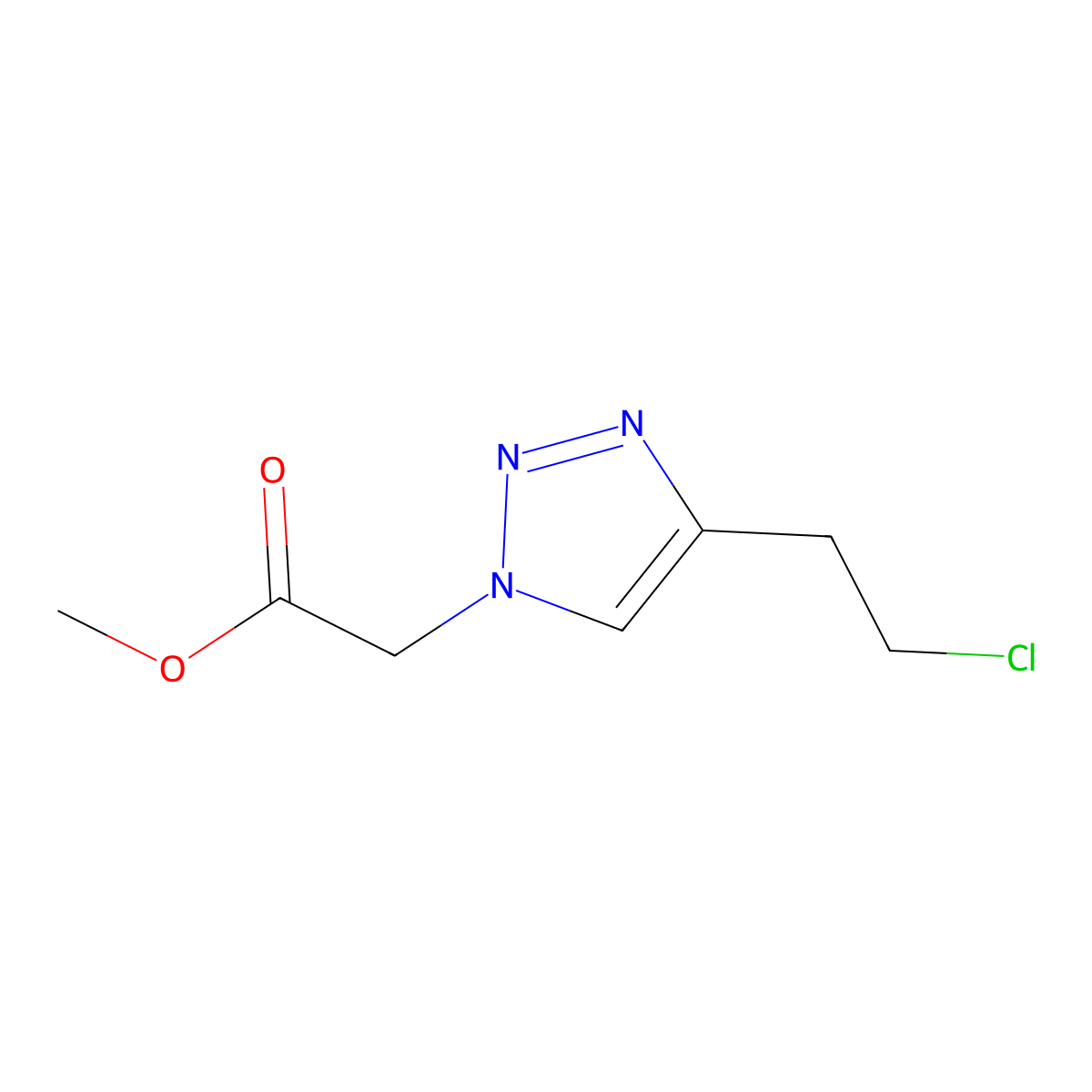 methyl 2-[4-(2-chloroethyl)-1H-1,2,3-triazol-1-yl]acetate molecular structure, CAS 1423025-47-1