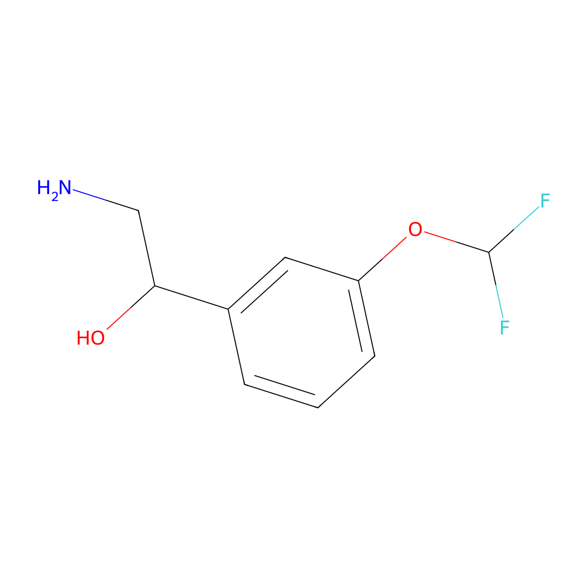 2-Amino-1-[3-(difluoromethoxy)phenyl]ethan-1-ol molecular structure, CAS 1423025-48-2