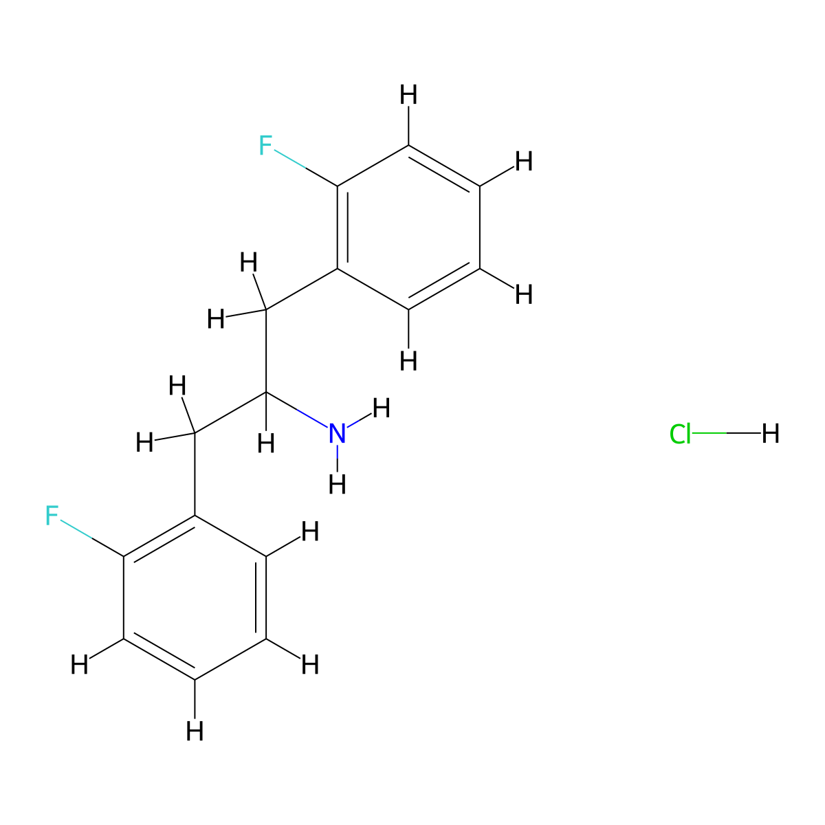 1,3-Bis(2-fluorophenyl)propan-2-amine hydrochloride molecular structure, CAS 1423025-55-1