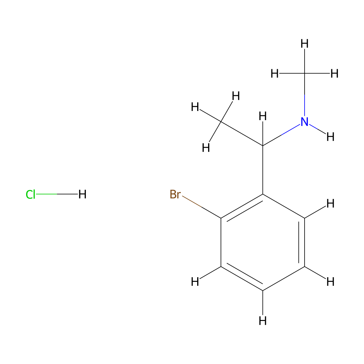 [1-(2-Bromophenyl)ethyl](methyl)amine hydrochloride molecular structure, CAS 1423025-56-2