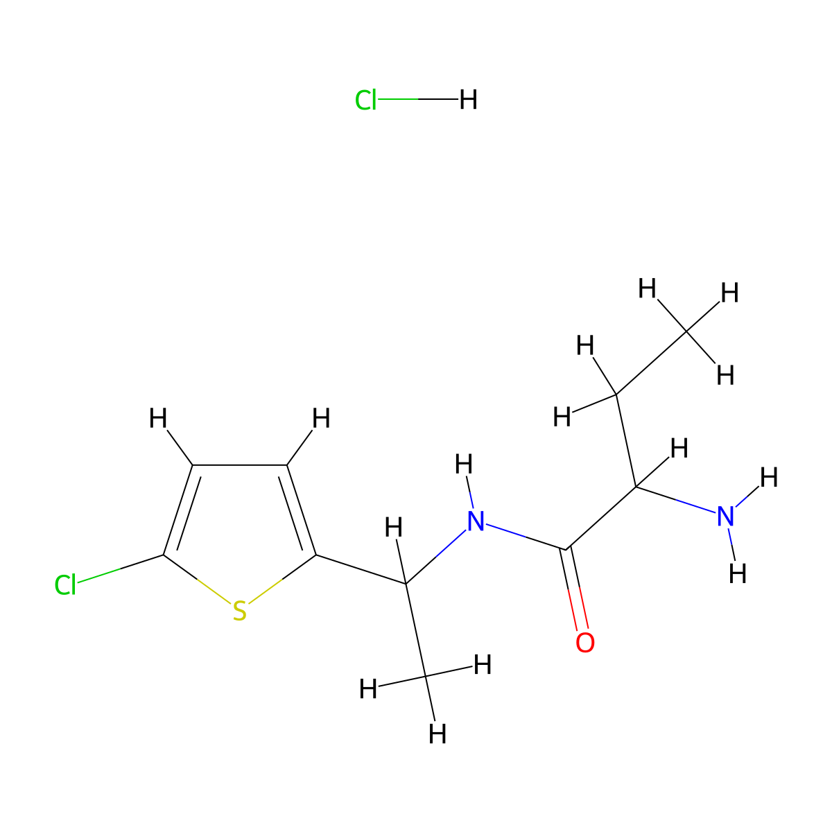 2-amino-N-[1-(5-chlorothiophen-2-yl)ethyl]butanamide hydrochloride molecular structure, CAS 1423025-59-5