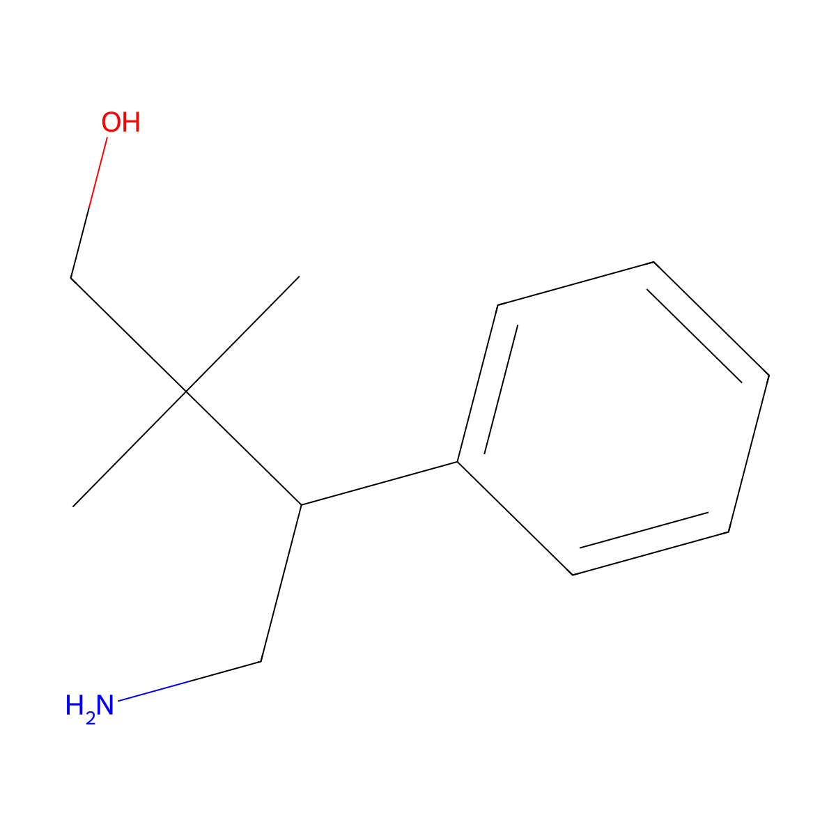 4-Amino-2,2-dimethyl-3-phenylbutan-1-ol molecular structure, CAS 1423025-68-6