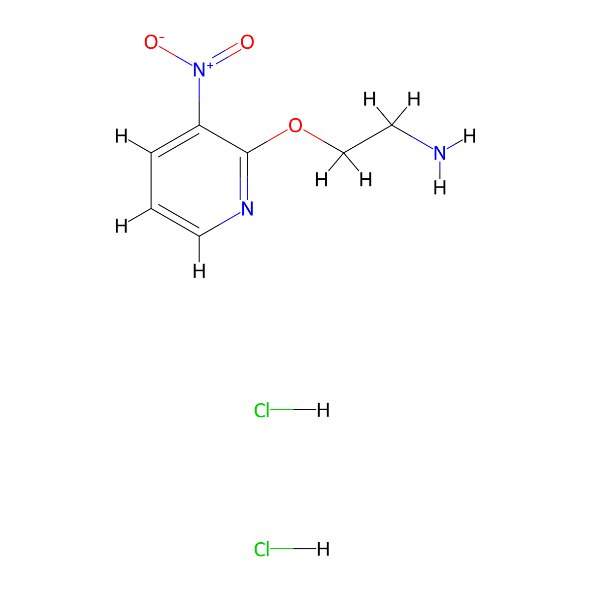 2-(2-Aminoethoxy)-3-nitropyridine dihydrochloride molecular structure, CAS 1423025-70-0