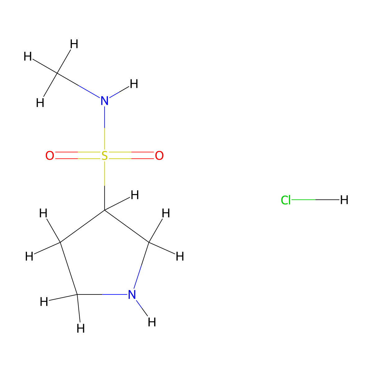 N-methylpyrrolidine-3-sulfonamide hydrochloride molecular structure, CAS 1423025-73-3