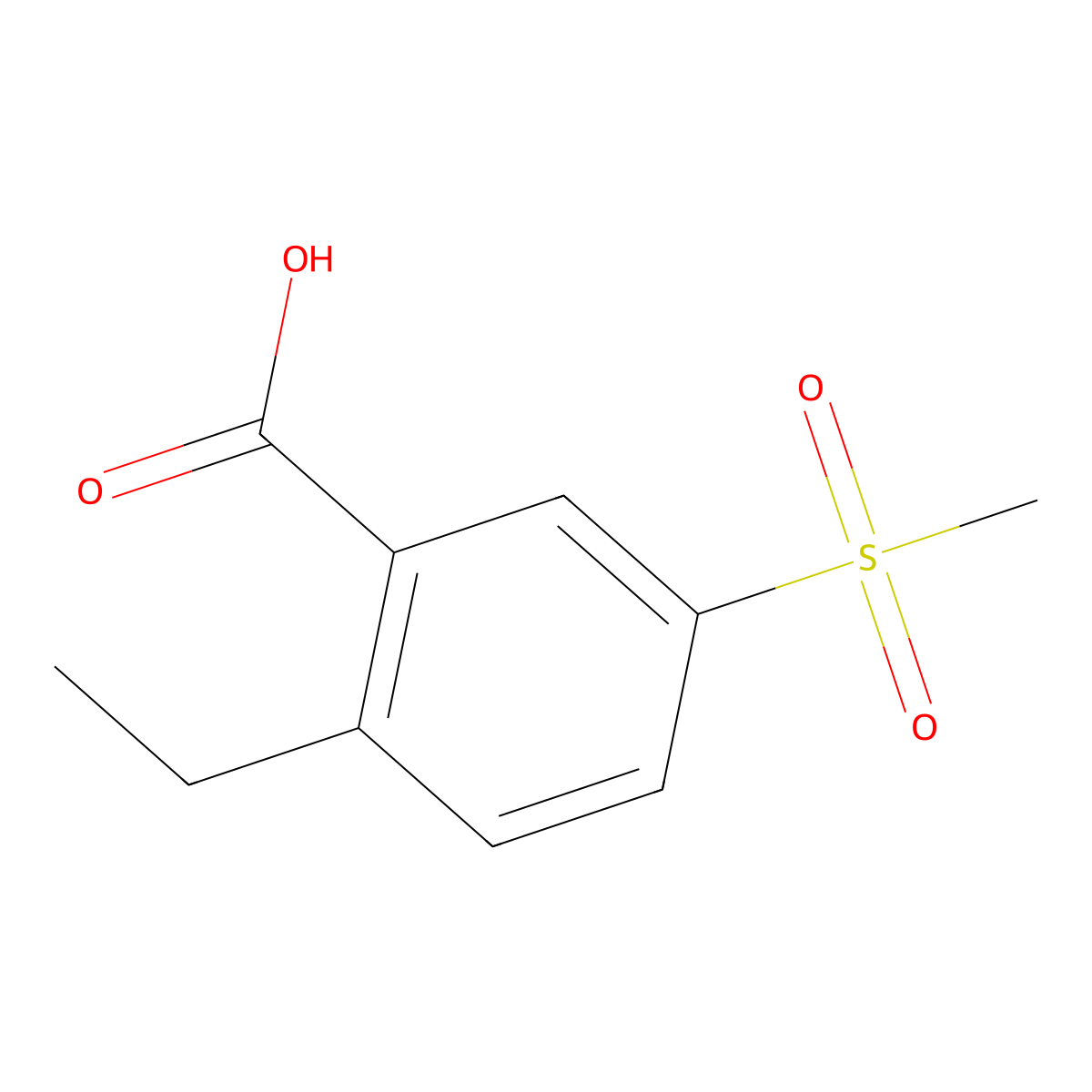 2-Ethyl-5-methanesulfonylbenzoic acid molecular structure, CAS 1423025-79-9