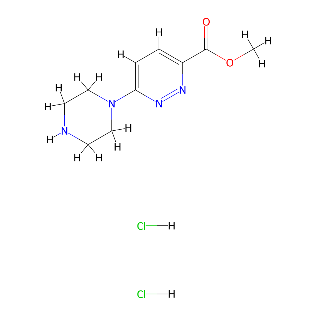 Methyl 6-(piperazin-1-yl)pyridazine-3-carboxylate dihydrochloride molecular structure, CAS 1423025-81-3