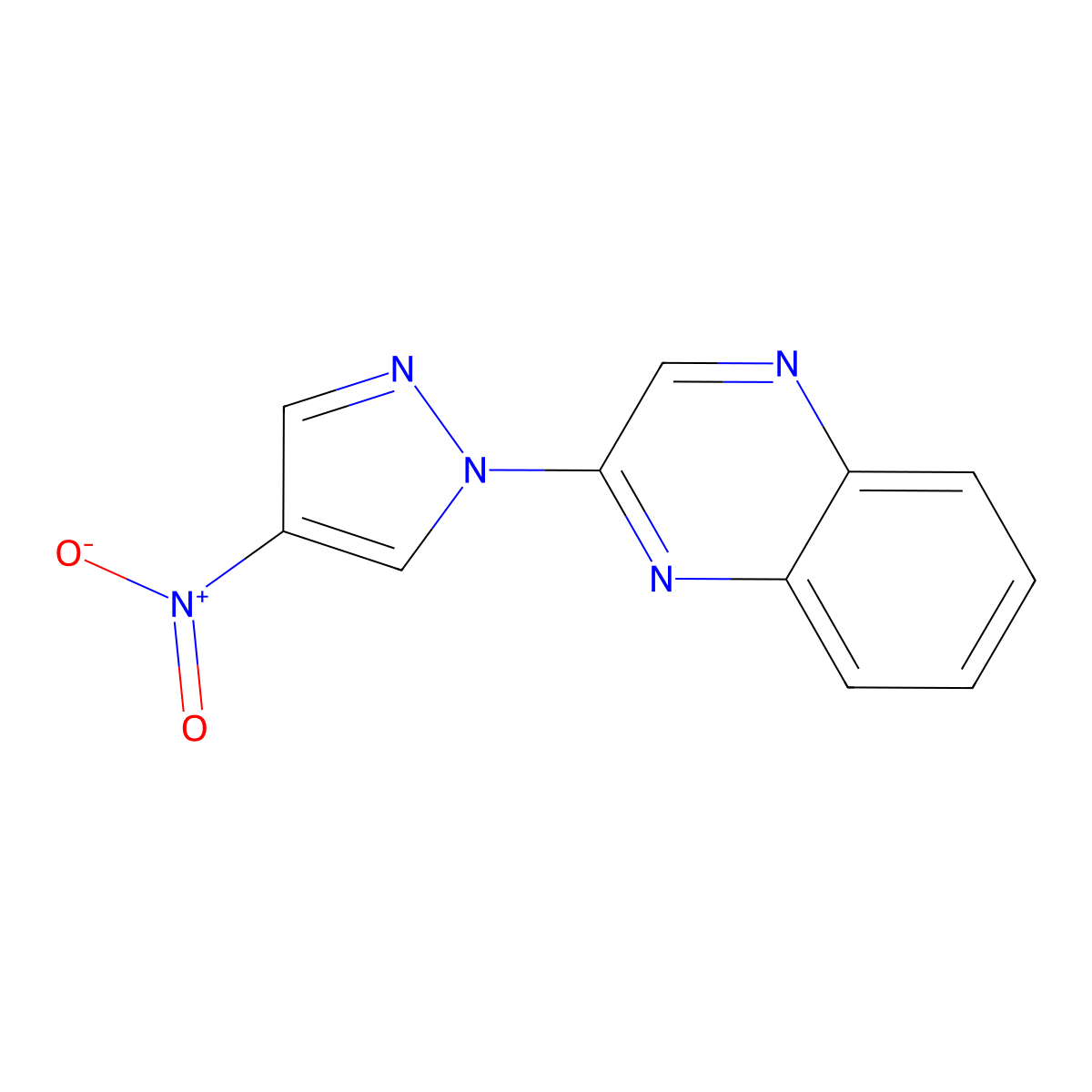 2-(4-nitro-1H-pyrazol-1-yl)quinoxaline molecular structure, CAS 1423025-82-4