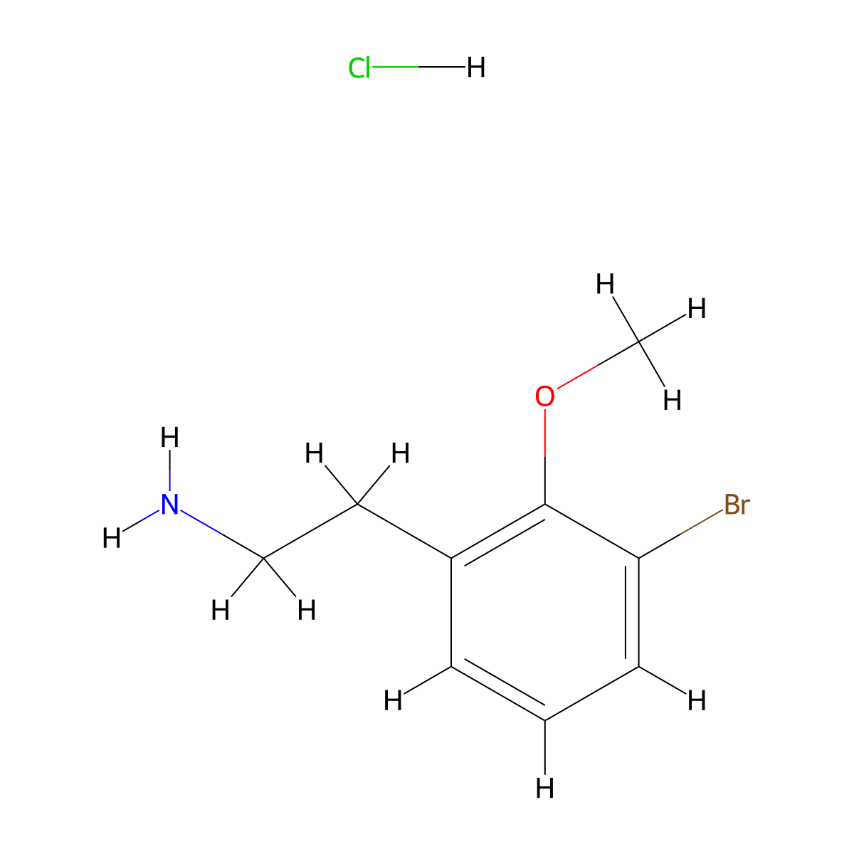 2-(3-Bromo-2-methoxyphenyl)ethan-1-amine hydrochloride molecular structure, CAS 1423025-83-5