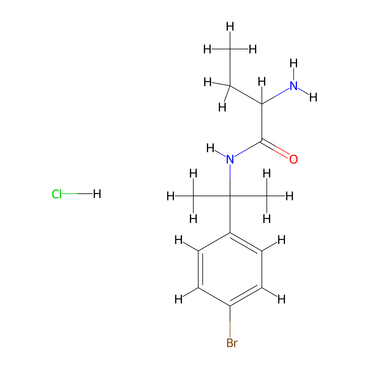 2-amino-N-[2-(4-bromophenyl)propan-2-yl]butanamide hydrochloride molecular structure, CAS 1423025-84-6