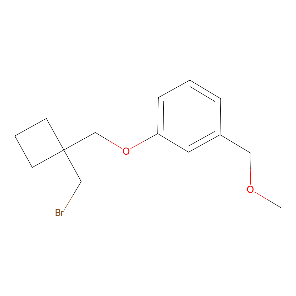 1-{[1-(Bromomethyl)cyclobutyl]methoxy}-3-(methoxymethyl)benzene molecular structure, CAS 1423025-89-1