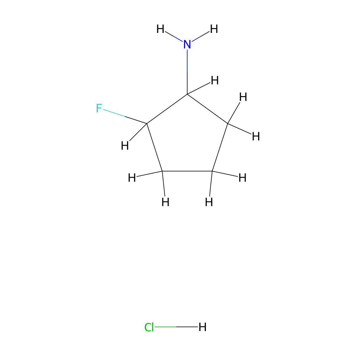 2-Fluorocyclopentan-1-amine hydrochloride molecular structure, CAS 1423025-97-1