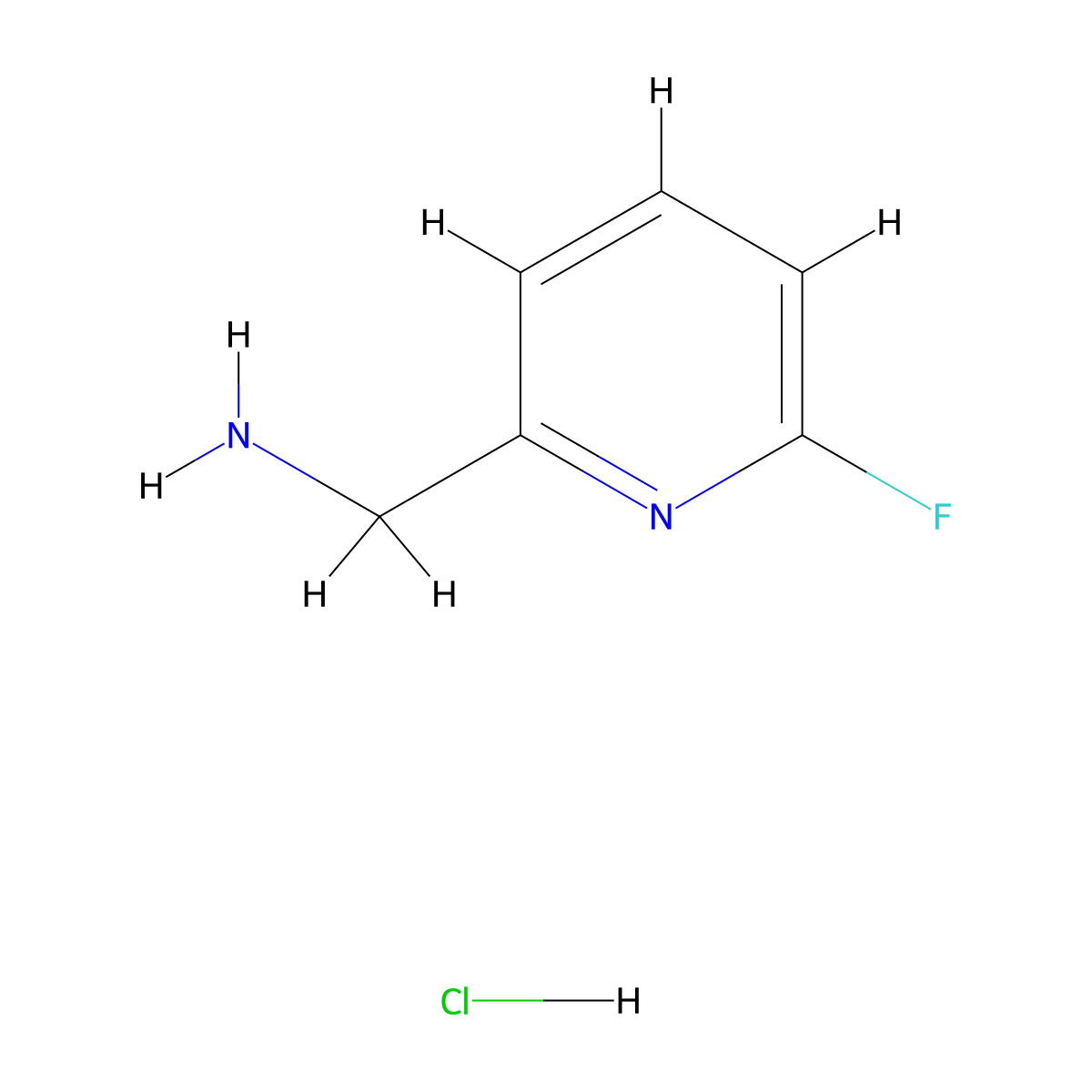 (6-Fluoropyridin-2-yl)methanamine hydrochloride molecular structure, CAS 1423025-98-2