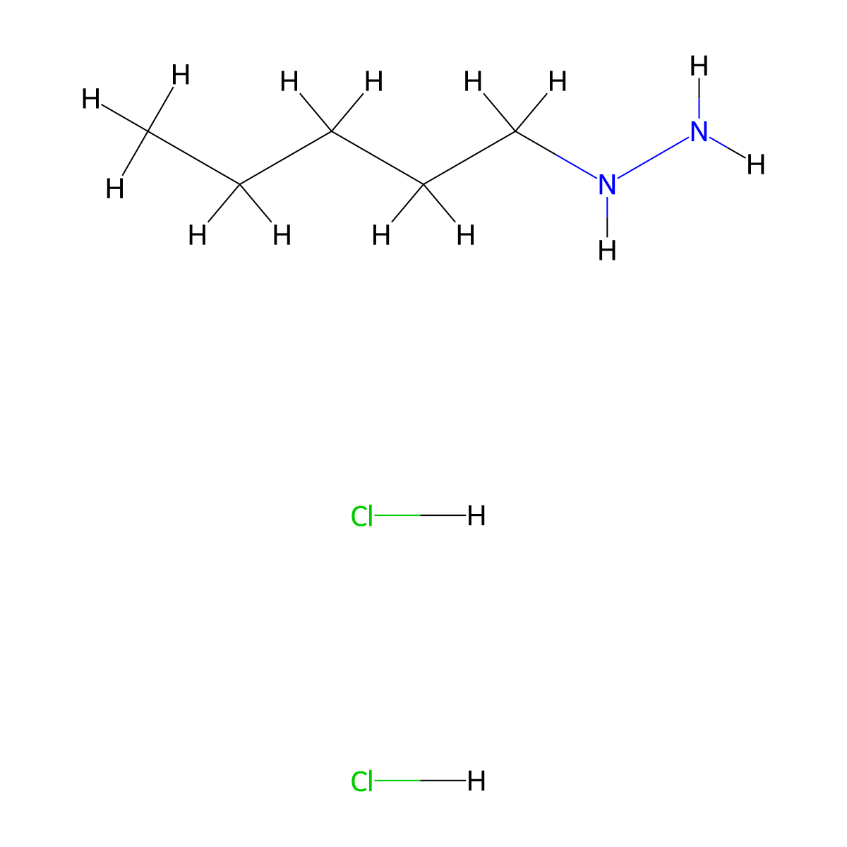 Pentylhydrazine dihydrochloride molecular structure, CAS 1423025-99-3