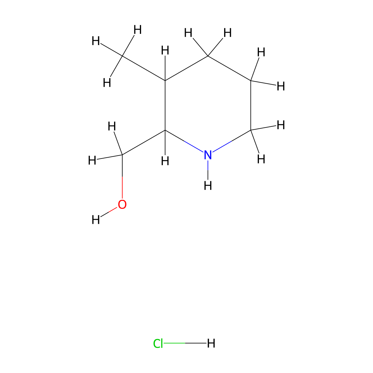 (3-Methylpiperidin-2-yl)methanol hydrochloride molecular structure, CAS 1423026-06-5