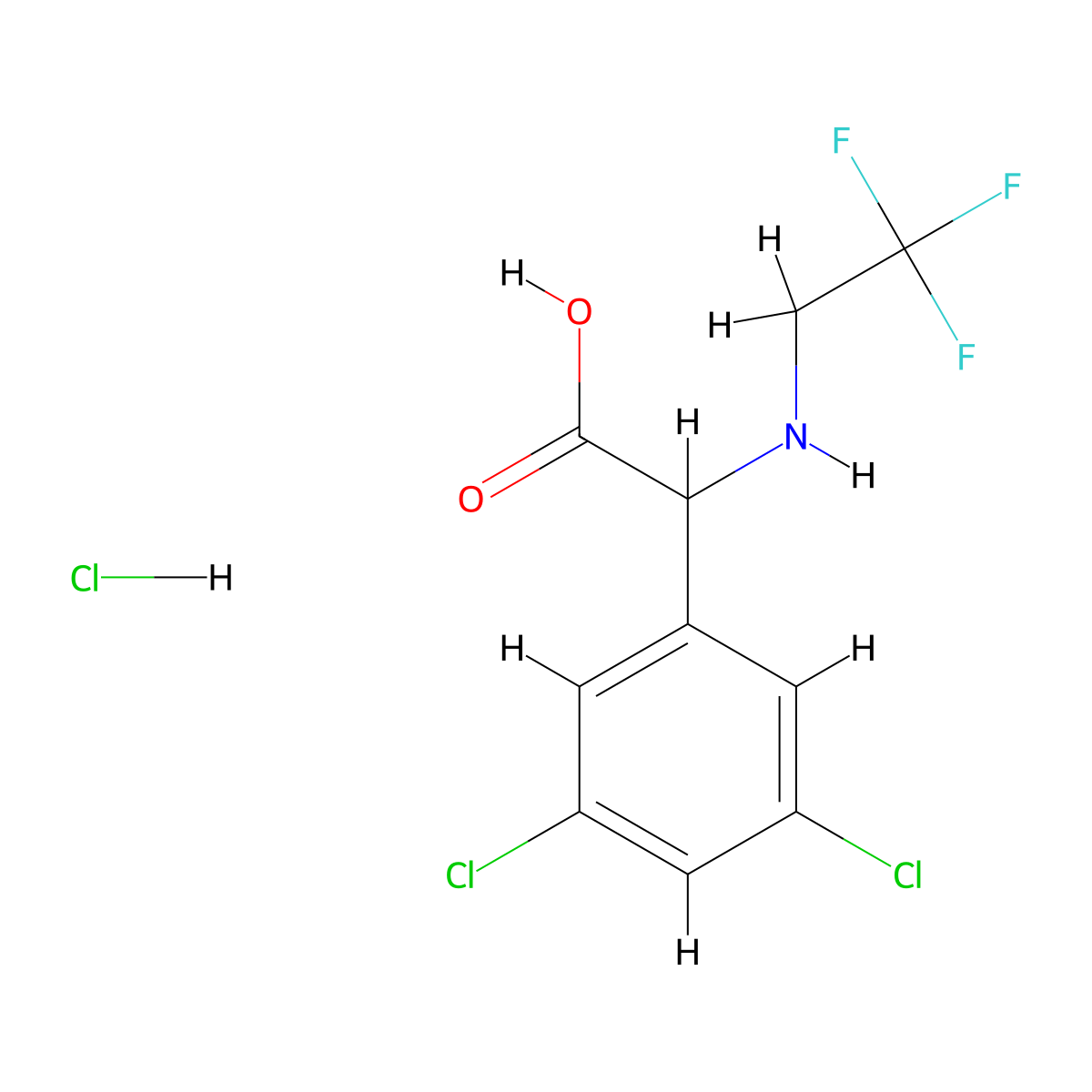 2-(3,5-Dichlorophenyl)-2-[(2,2,2-trifluoroethyl)amino]acetic acid hydrochloride molecular structure, CAS 1423026-08-7
